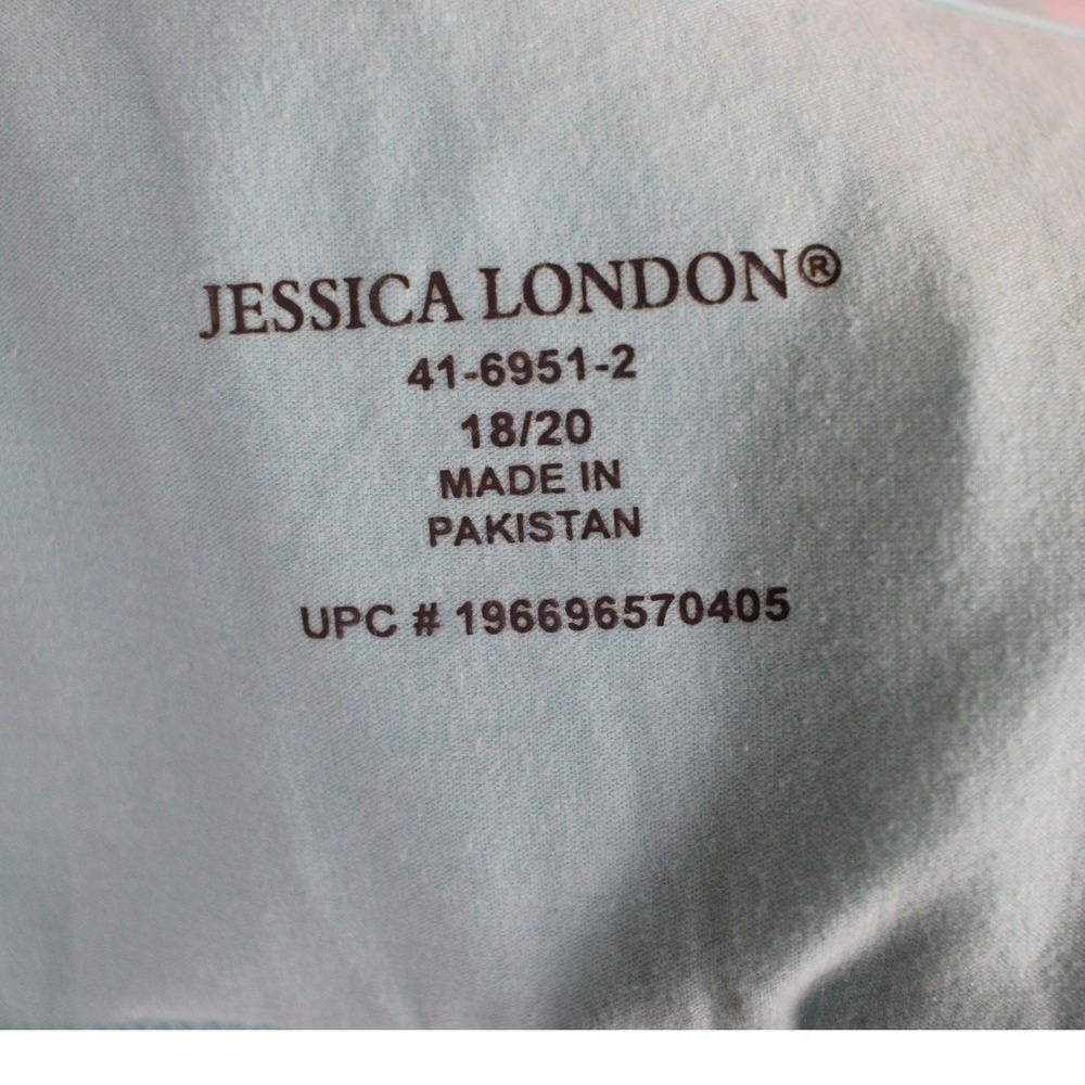 Jessica London Aqua Cotton Spandex Tank Top 18/20 Stretch - Picture 3 of 6